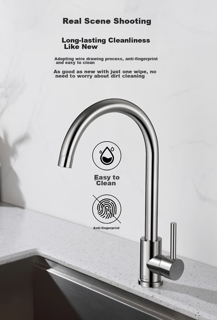 Larsd Kitchen Faucet, Sink Faucet, Hot And Cold Water Sink Faucet, High-Arc Faucet for Dishwashing Basin LD82051 4