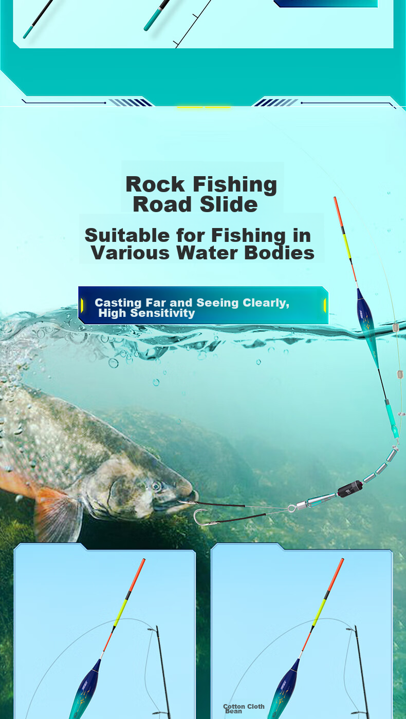 Chuanze Luminous Float for Night Fishing, Bite Indicator, Color-Changing, Long-Distance Casting, Large Fish, Bold And Eye-Catching Fishing Float, Rock Fishing Rod, Bighead Carp And Silver Carp Float PQ-05 4