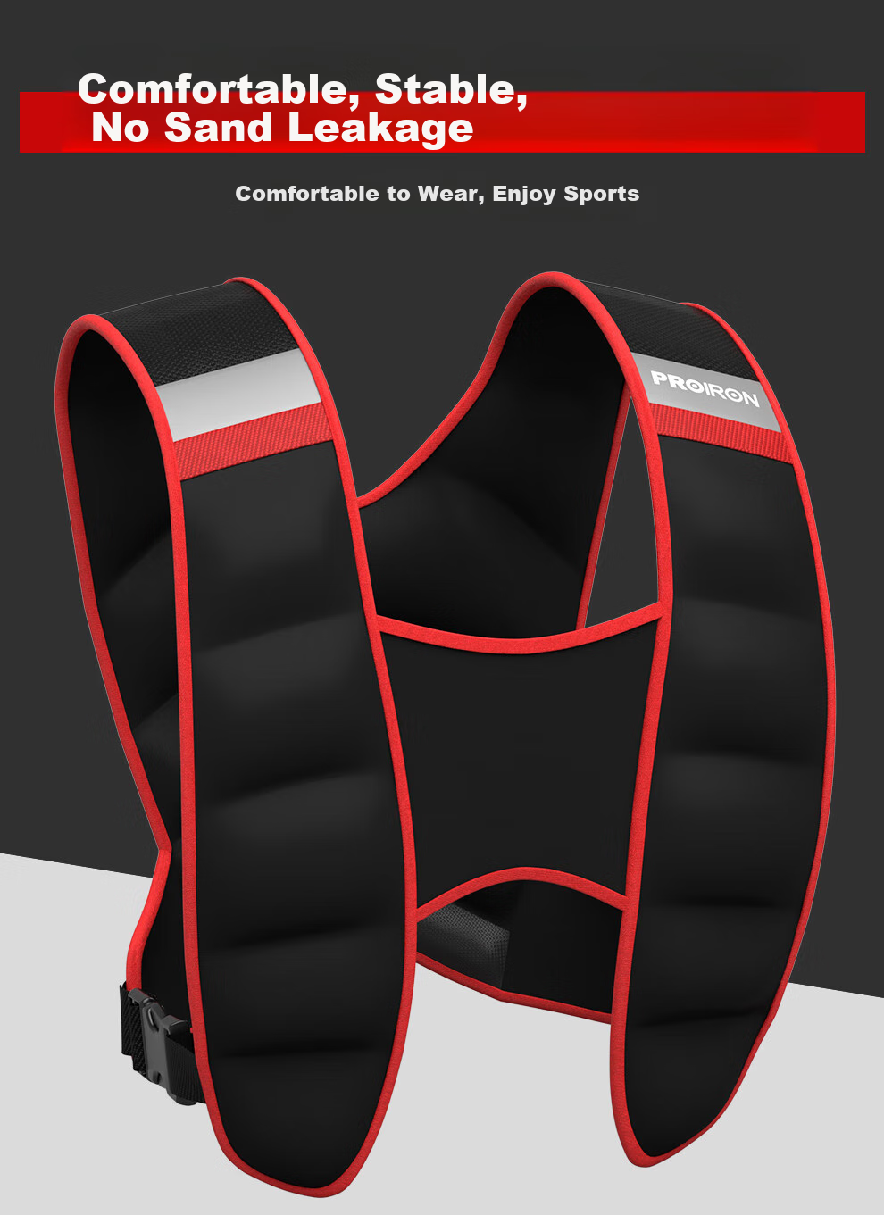 PROIRON Puli'ai Weighted Vest Waist Belt with Hidden Sandbags for Running, Sports Equipment, Black And Red, 5KG 1