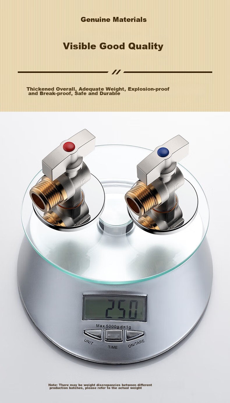 BSITN High-Flow Angle Valve Brass Core Gas Water Heater Ball Valve, 1/2 Inch, Figure-Eight Valve, Suitable for Both Cold And Hot Water, 2 Pieces, B705 15