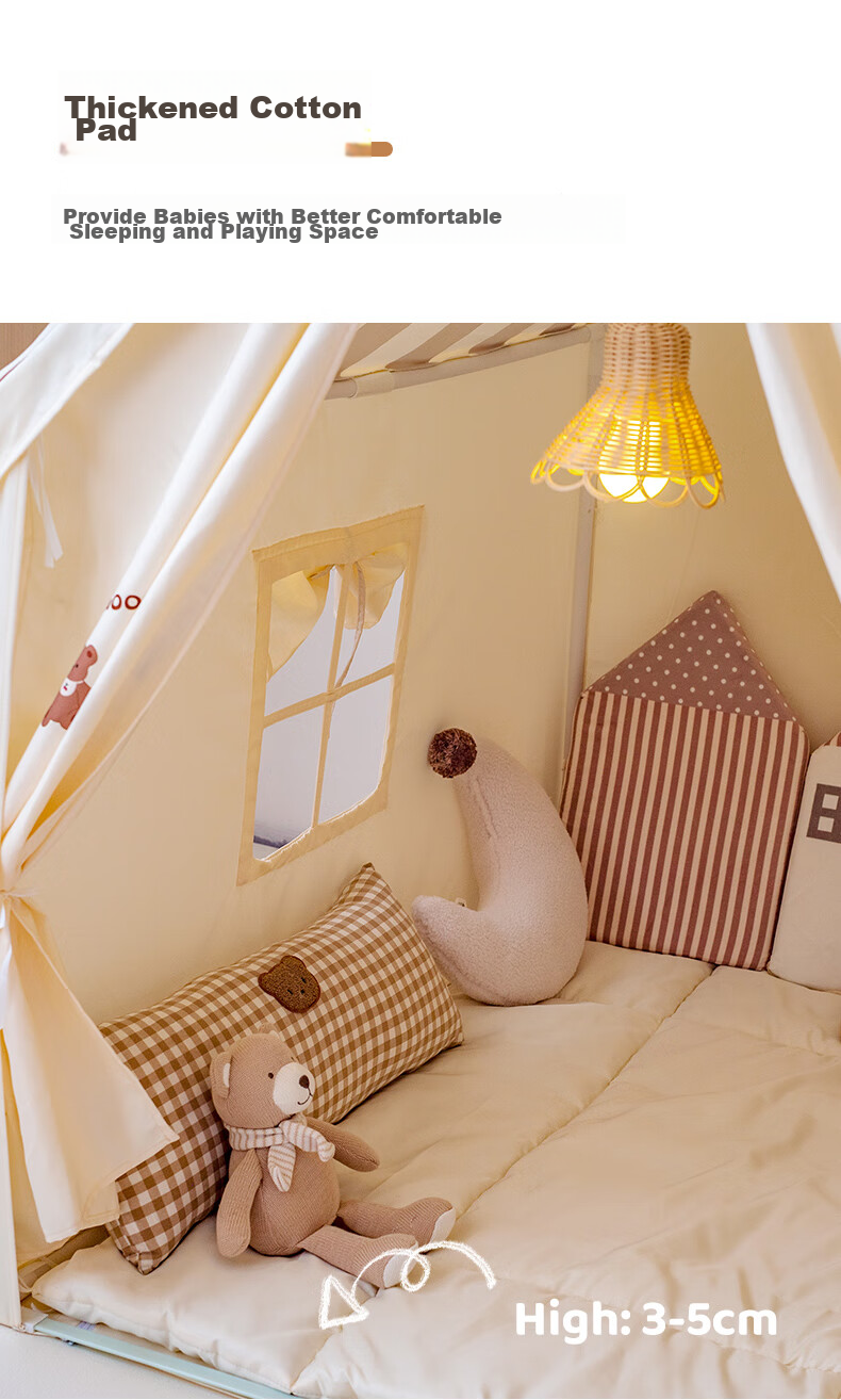 Little Dove Children's Tent Indoor Playhouse / Boys And Girls Princess House Toy, Bear House (Pillow Not Included) 5