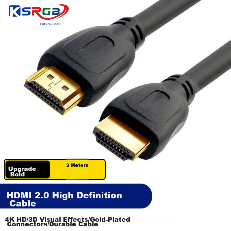 Кабель KSRGB HDMI версии 2.0, цифровой кабель высокой четкости 4K, 3D видео кабель для подключения ноутбука, ТВ приставки к монитору и проектору, 3 метра