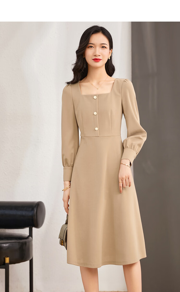 Shangdu Bila New Year Red French Style Dress for Women Spring Autumn Mid-Length Elegant Goddess Waist-Slimming Petite Dress 12