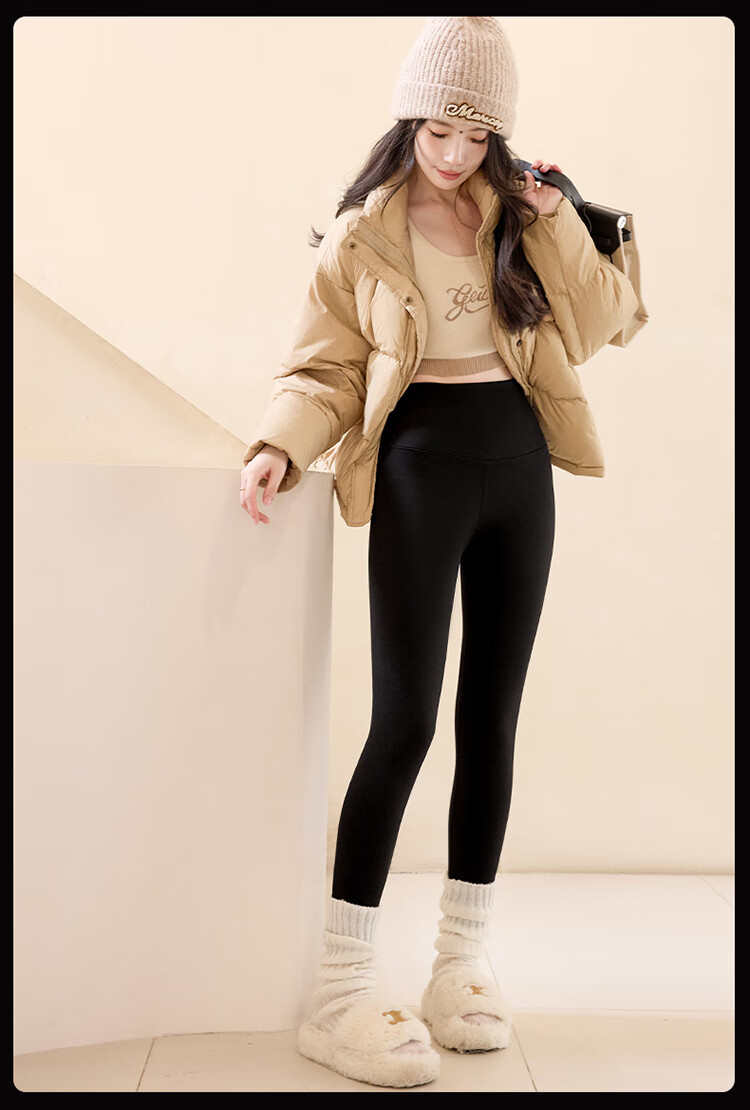 LangSha Lamb Fleece Shark Pants for Women, Outer Wear, Autumn And Winter, Thickened And Fleece-Lined, New Style Leggings, High-Waist, Warning Yoga Shark Pants 17