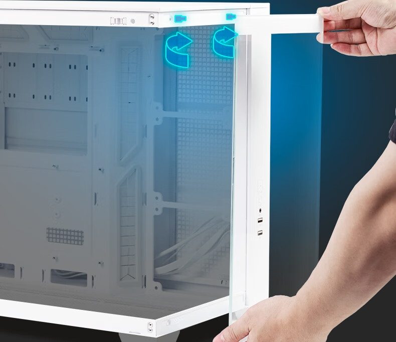 ASUS Haixing Black All-View Panoramic Case, Type-C Version, Dual-Chamber Design, Supports 360 Water Cooling, Tool-Free Disassembly, Supports up to 10 Fans 4