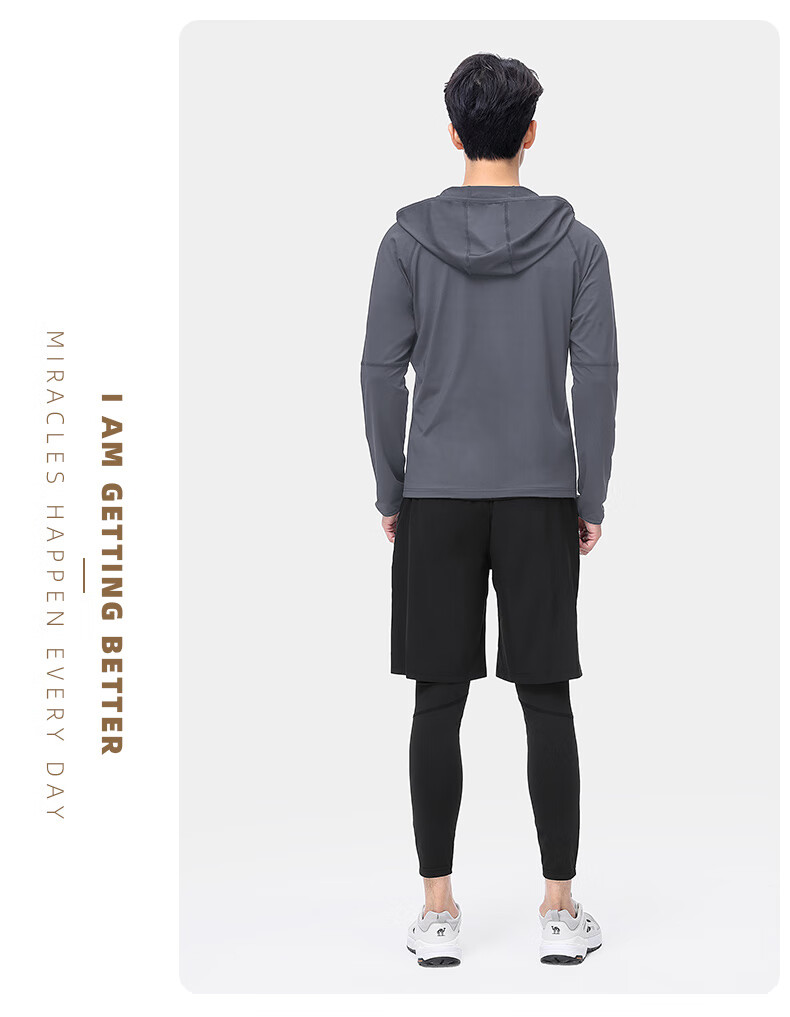 CAMEL Men's Sports Set, Five-Piece Fitness Outfit, New Long-Sleeve And Long Pants, Quick-Dry Running Basketball Training Sportswear 28