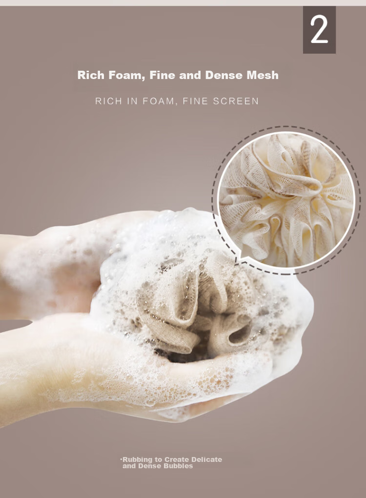 CHAHUA Bath Sponge, PE Material, Exfoliating, Not Easily Loose, Can Be Hung, for Men, Lathering Mesh 8