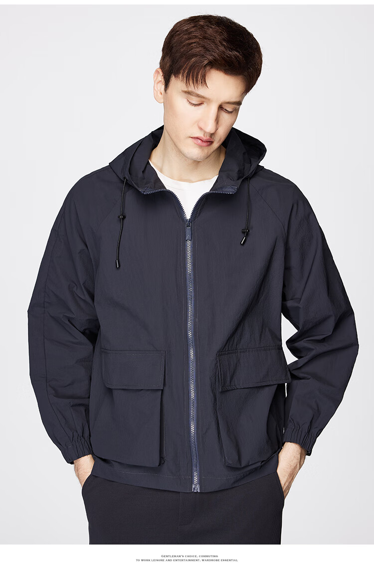 FIRS Lightweight Breathable Sun Protection Jacket for Men Smooth Stiff Outdoor Skin Jacket Hooded Casual Coat 6