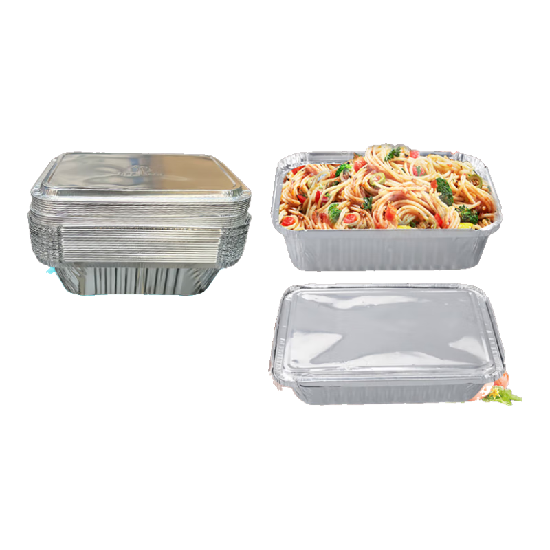 Babike Air Fryer Aluminum Foil Trays, Takeout Boxes, 700ml*15 Pieces, Disposable Fast Food Containers, Baked Rice Boxes