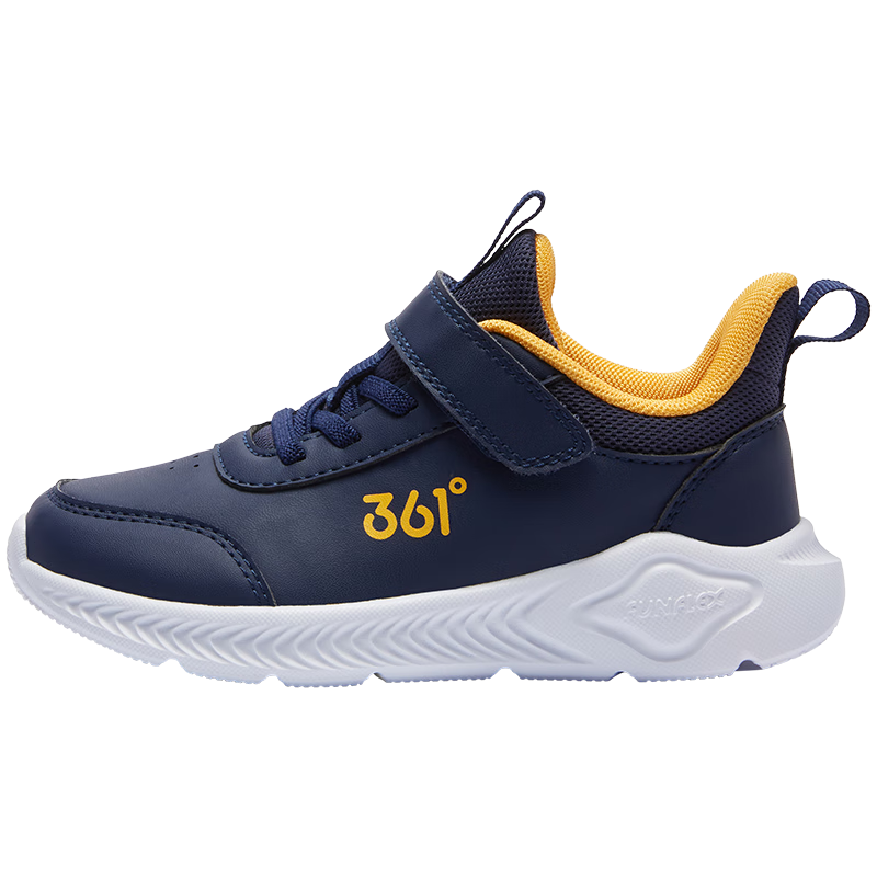 361° Children's Shoes, Kids' Sports Shoes, Winter 2025, Boys And Girls Aged 3-14, Leather School Running Shoes, Yellow 32