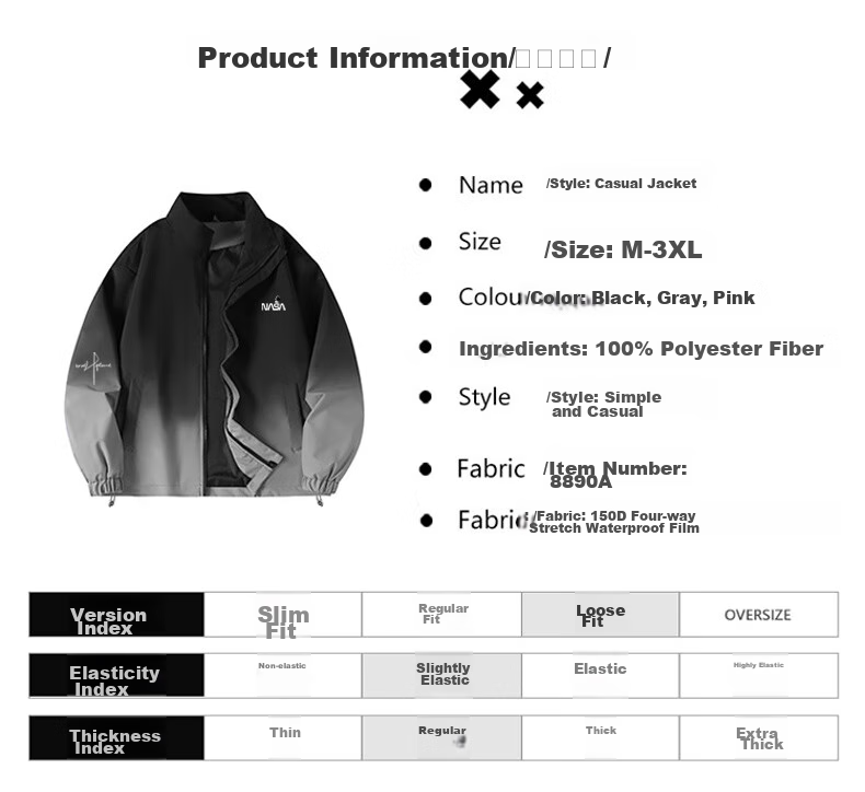 NASA MARVEL Men's Jacket, Spring And Autumn American-Style Stand Collar, Trendy Comfortable Gradient Casual Loose Couple Outfit, Black, 2XL 12