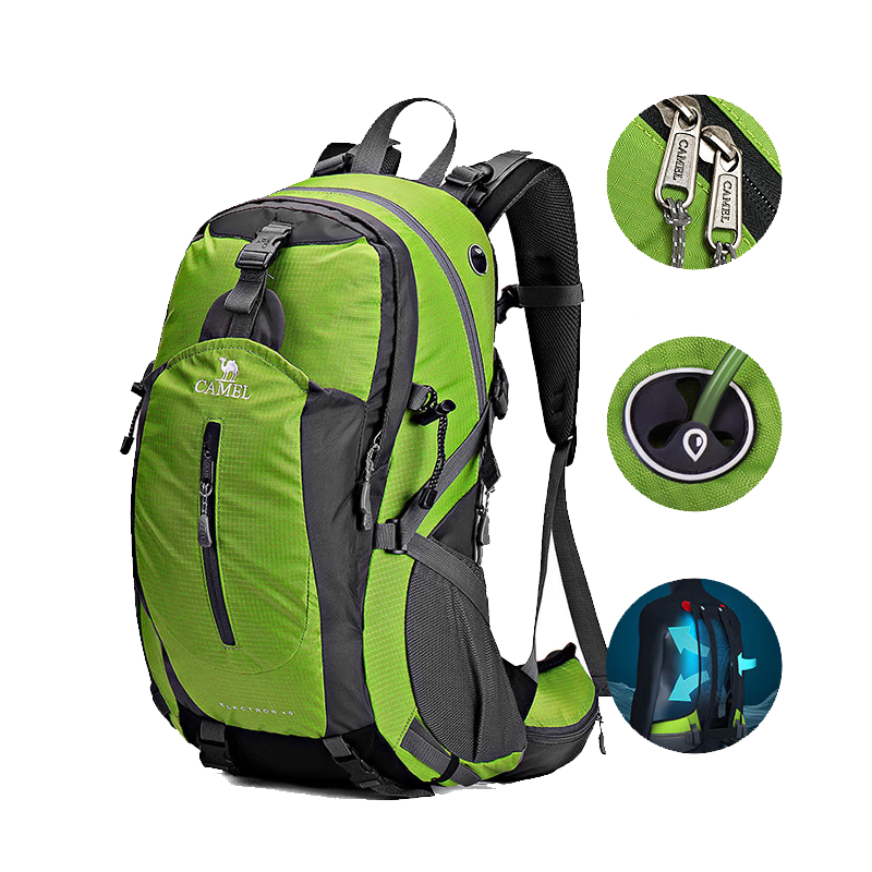 CAMEL Hiking Backpack, Outdoor Rucksack for Men And Women, Large Capacity Cross-Country Multifunctional Lightweight Travel Backpack 4O001 Classic Black