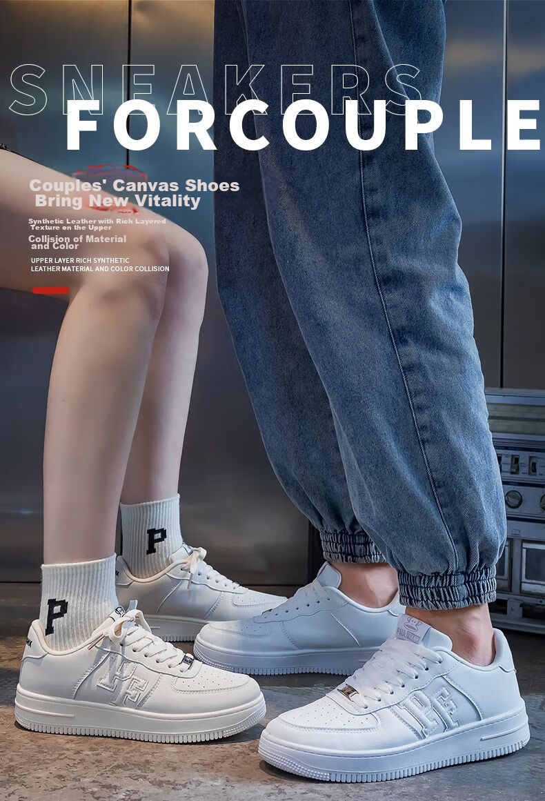 Paul Frank Casual Shoes, Women's White Sneakers, Versatile Couple Style, Men's Campus Fashion Sports Skateboard Shoes, 254U White Women's Size 37 4