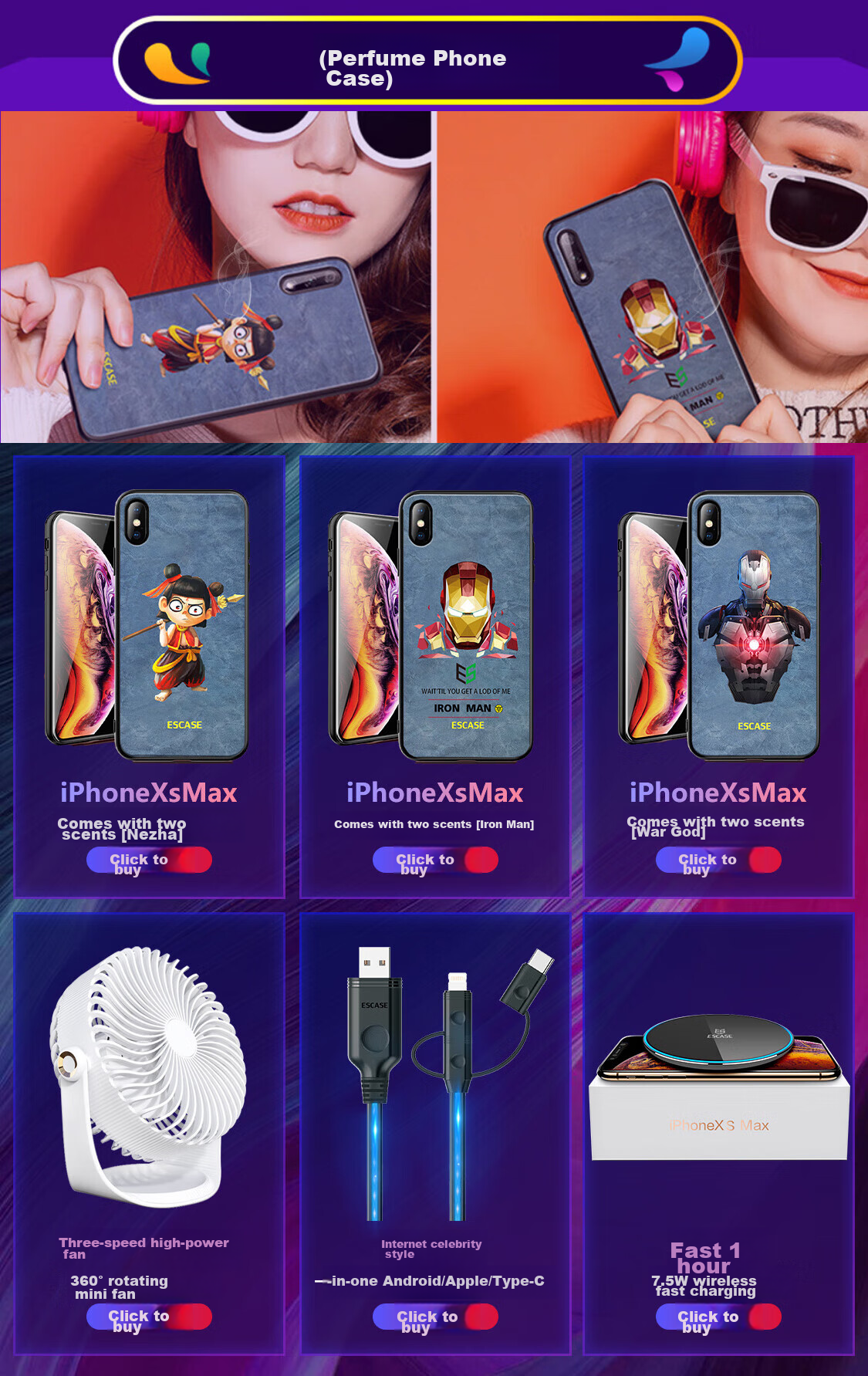 ESCASE IPhone 11 Pro Max/XS Max Tempered Glass Screen Protector with Anti-Dust Mesh, HD Full Coverage Glass Front Film for IPhone 11 Pro Max/XS Max 1