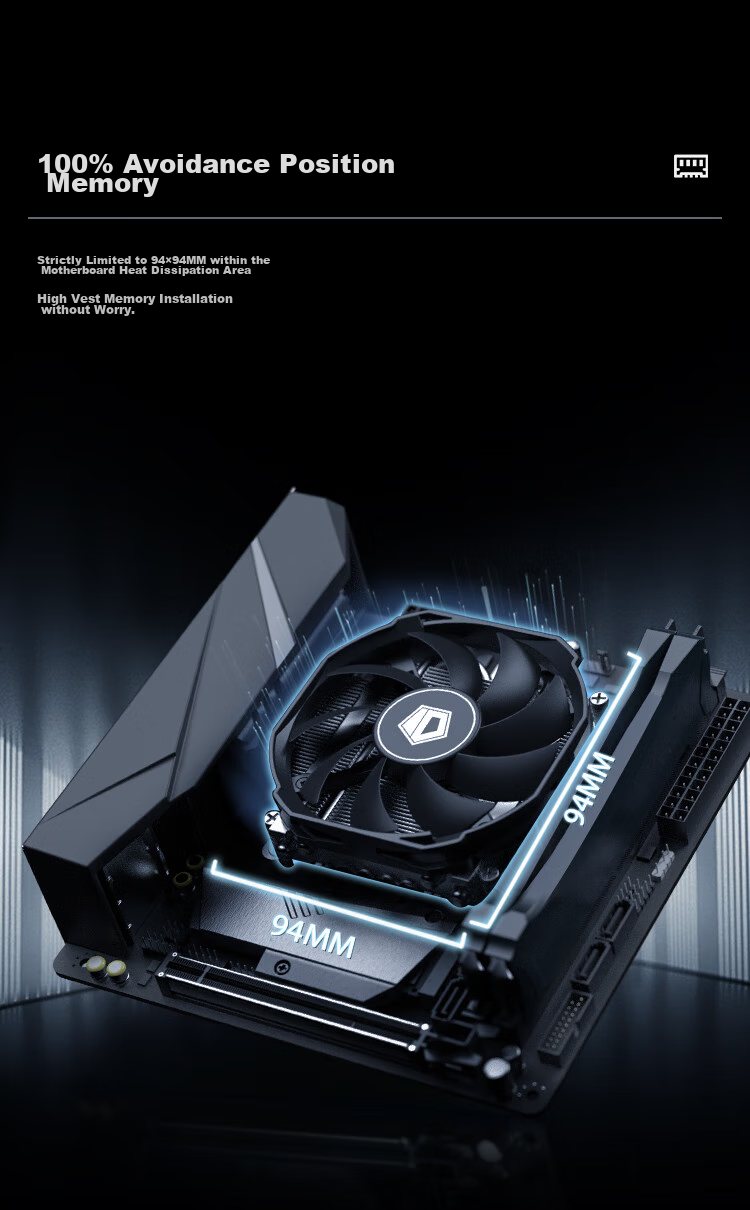 ID-COOLING (Kuren) Low-Profile CPU Air Cooler with 4 Heat Pipes, 30mm Height, Compatible with LGA1200/1700/115X Platforms, IS-30i BLACK 3