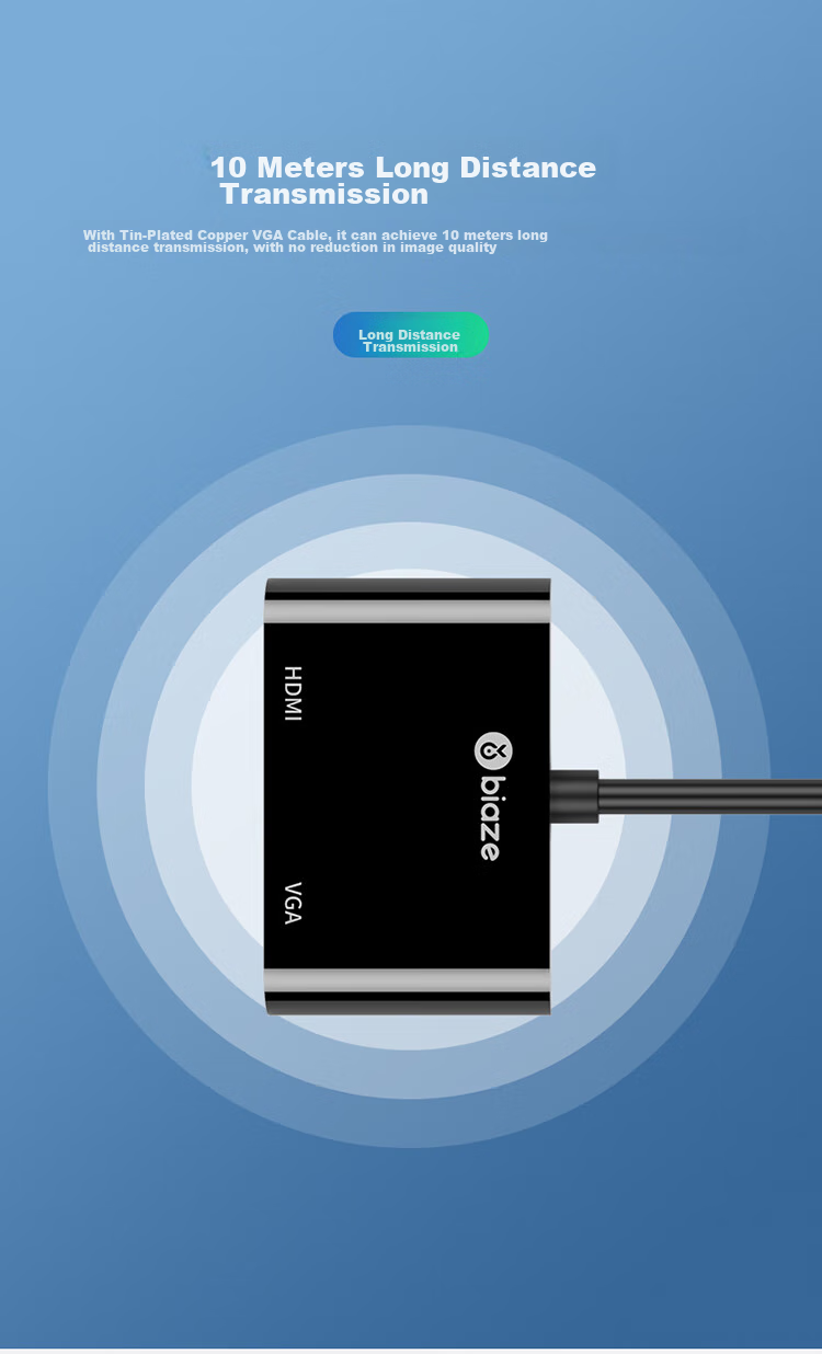 BIAZE DVI to HDMI + VGA Converter, One-To Splitter (Same Display), One-To HD Extension Splitter, One-In Two-Out, for Connecting PC to TV Or Projector 11
