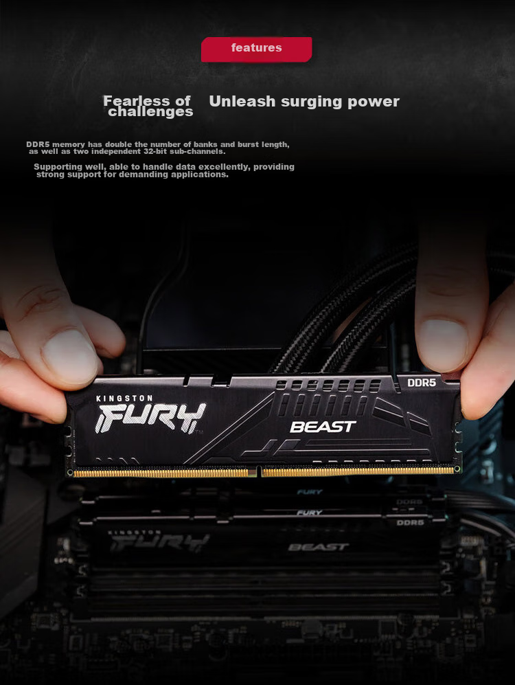 Kingston FURY 16GB DDR5 5600 Desktop Memory Module, Beast Series, HyperX 3