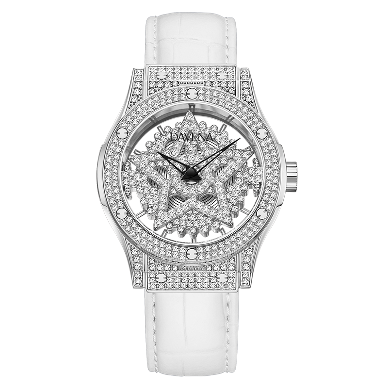 Davena [Celebrity Style] Tiwei Na Five-Pointed Star Watch, Women's Light Luxury Ladies Wristwatch, Birthday Gift for Girlfriend