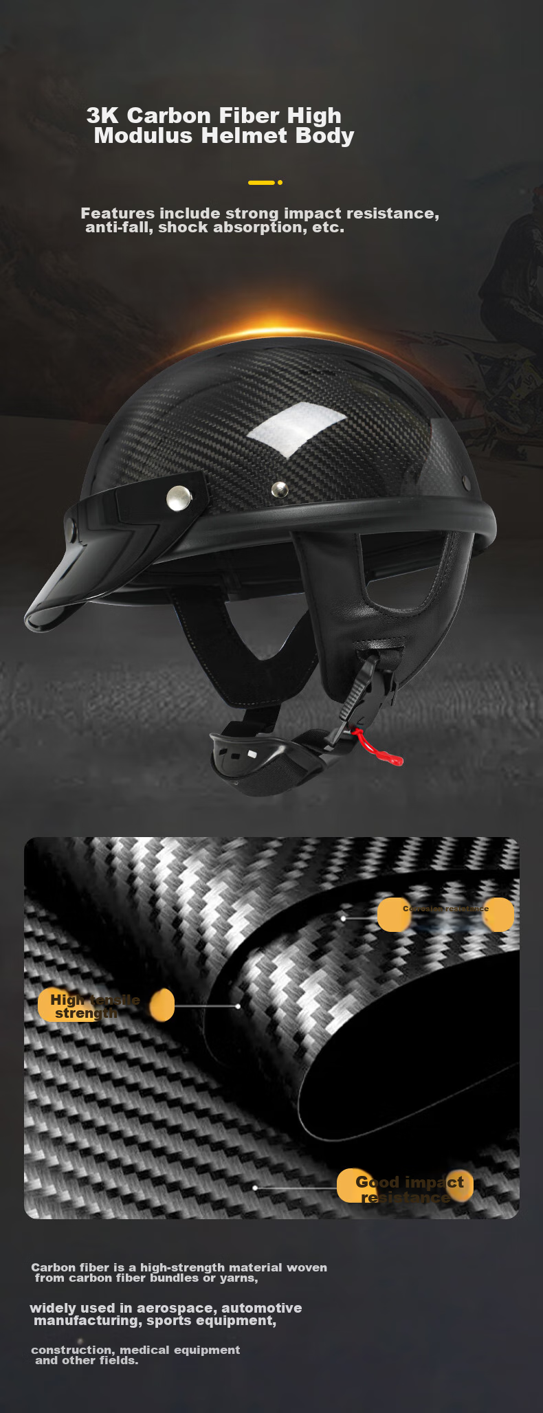 MYARMOR Carbon Fiber Electric Motorcycle Helmet New National Standard 3C Certified Summer Retro Half Helmet Unisex Lightweight Scooter Helmet Personalized Motorcycle Safety Helmet Black Gray Plaid XL  6