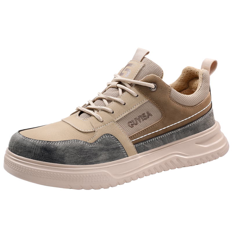 Weierdun Safety Shoes for Men, Summer Breathable Steel Toe Anti-Puncture Ultra-Light Work Site Safety Shoes F080 Size 44