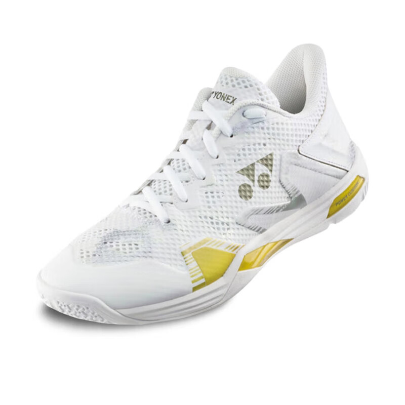 Кроссовки для бадминтона YONEX Power Cushion SHBELZ3MEX, профессиональные, стабильные, нескользящие, износостойкие, белые с золотым, размер 41