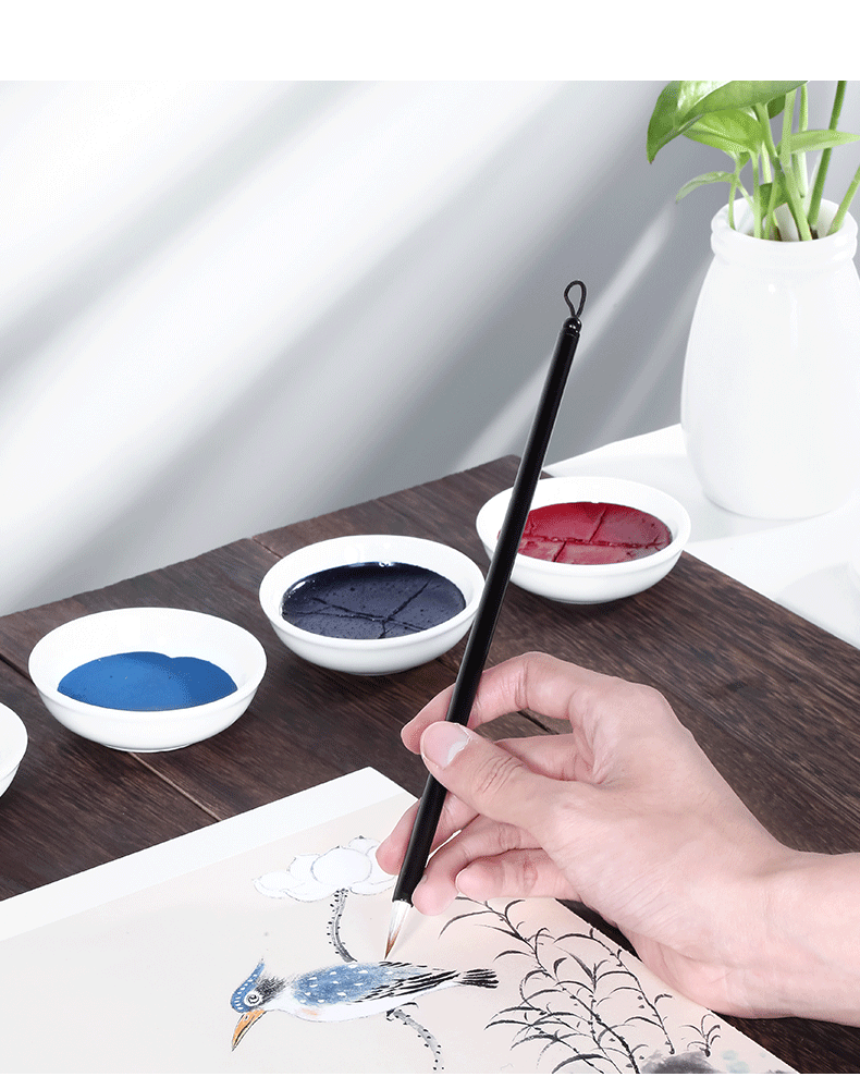 fghgf颜料 文房四宝国画书法毛笔盅装12色 工具画具画材颜料套装 12色