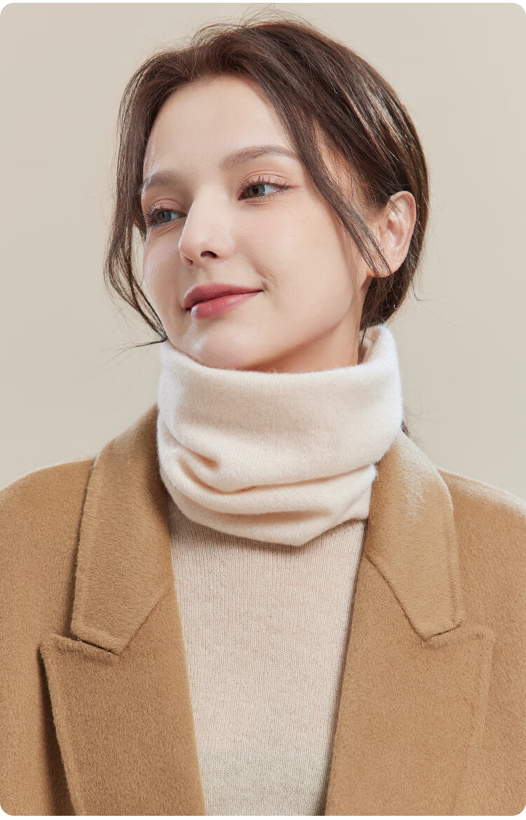 JIUMU 100% Cashmere Warm Neck Gaiter for Women, Autumn And Winter Thickened Cold Protection Neck Warmer, Winter Outdoor Scarf for Wome 15