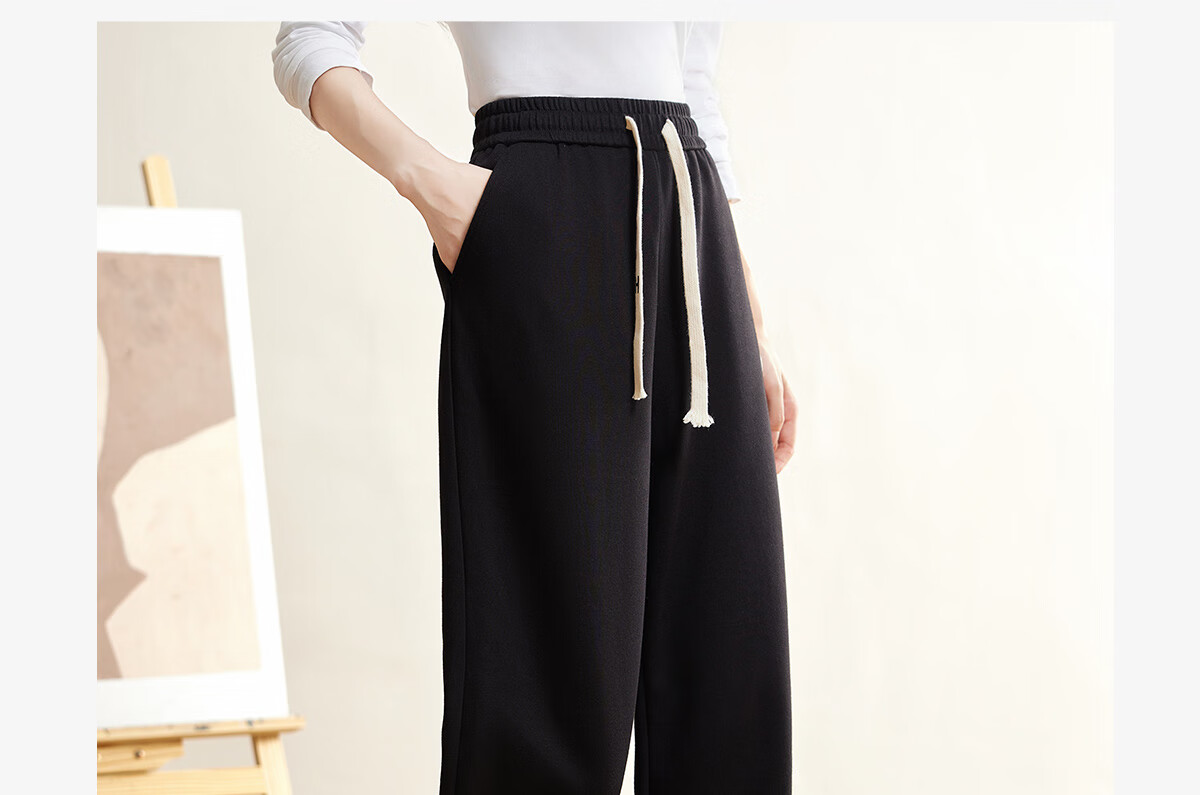 Halo Queen Women's Casual Pants, Spring And Autumn Side Striped Contrasting Color, Drawstring Elastic Waist, Summer Loose-Fitting Sweatpants, New Product H143R1011 5