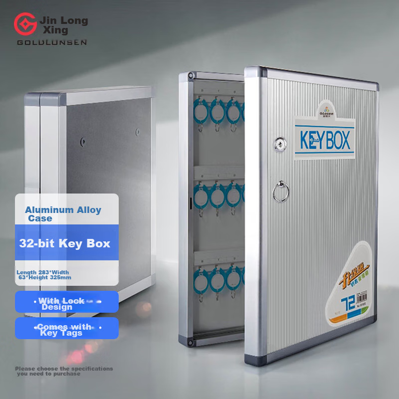 Jinlongxing 32-Slot Key Cabinet with Lock, Aluminum Alloy Key Storage And Management Box/Key Case/Emergency Key Cabinet Wall-Mounted/With Key Tags A8032