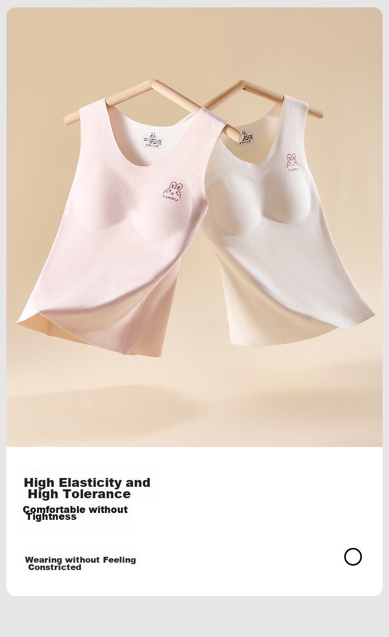YUZHAOLIN 2-Pack Girls' Underwear, Warm Teenage Camisole, Seamless Bra for Middle And High School Students, Elementary School Children, And Older Teens 10