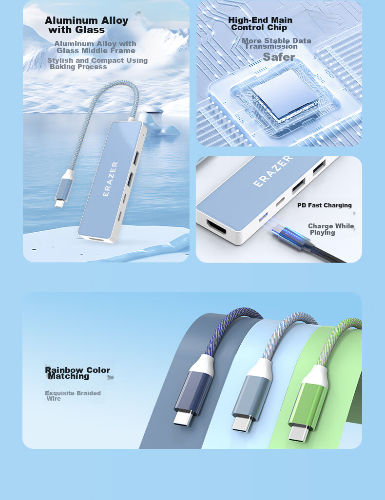 Lenovo Invests in Brand Yinengzhe Type-C Expansion Dock, HDMI Cable Converter, Hub Splitter, 4K60Hz Screen Mirroring, PD Fast Charging, Suitable for Laptops And Desktop Computers 3