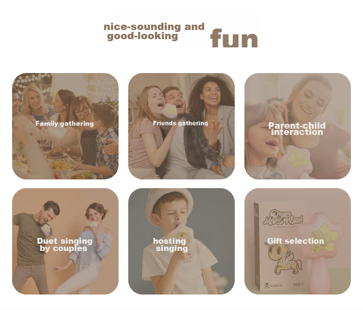 OTIC Collaboration with Tokidoki Children's Karaoke Microphone, Wireless Bluetooth Microphone Speaker All-In Home Singing, Long Battery Life, Two-Person Singing Device, Blue 3
