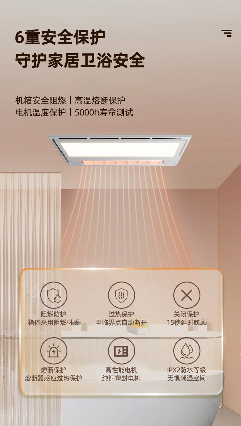 YOUPON Bathroom Heater with Frameless Lighting And Exhaust Fan, Wireless Touch Control Night Light Mode DZ026 14