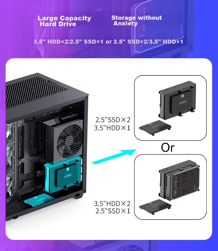 JONSBO TK-3 Black Curved Panoramic ATX Case (Dual 360 Radiator Support/ATX PSU/10 Fan Positions/Type-C Gen2 10Gbps+) 12