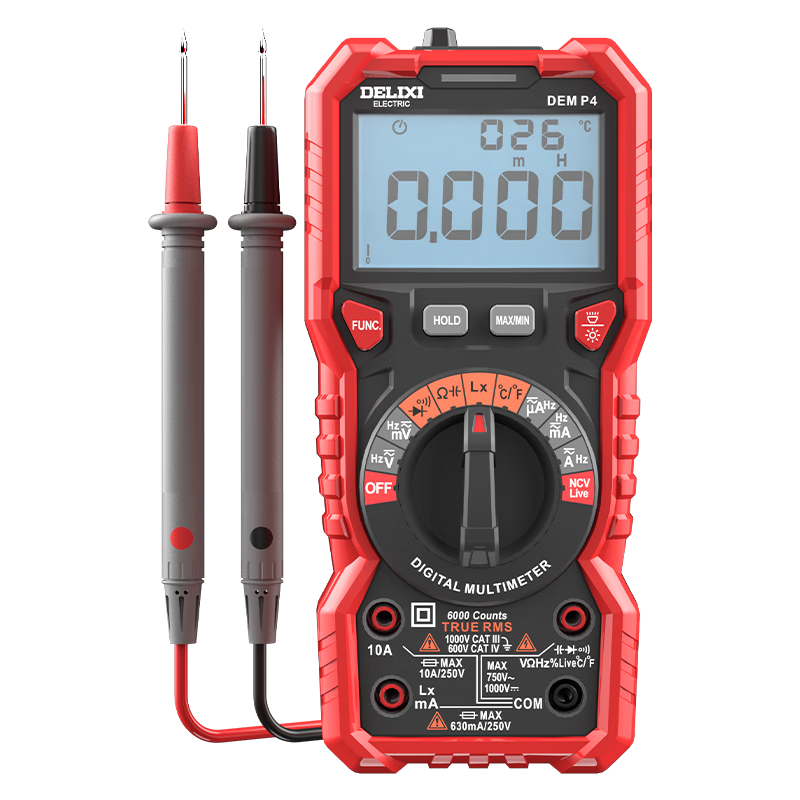 DELIXI ELECTRIC Digital Multimeter Household Smart Anti-Burn High-Precision Multimeter P4 with Inductance Measurement