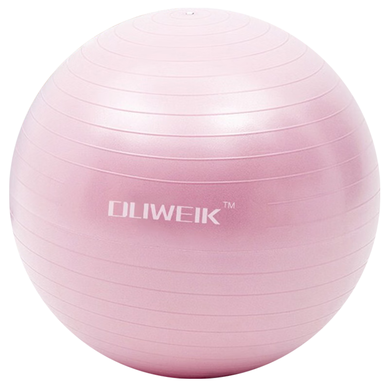 Duweike Yoga Ball, Thickened Non-Slip Elastic Adult Fitness Ball, Professional Balance Core Training, Princess Pink, 55cm