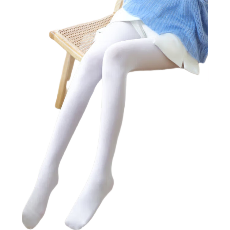 LangSha White Stockings for Women, Spring And Autumn Medium-Thick Velvet Anti-Snag Pantyhose, Japanese Style Adult Dance Student Leggings Socks