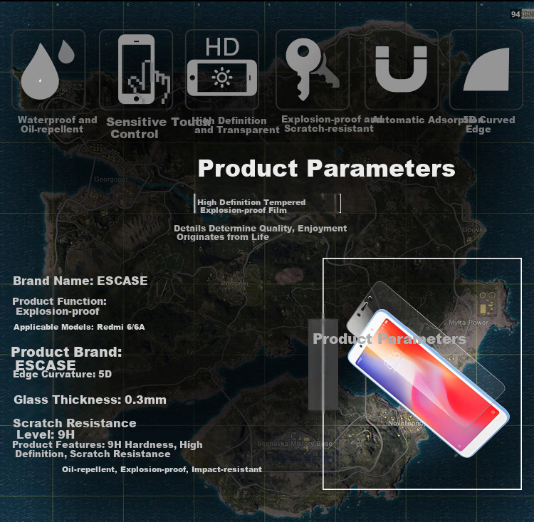 ESCASE [Compensation for Defective Products] Redmi Note 10 Pro Tempered Glass Screen Protector, Full Coverage Ultra-Thin HD Glass Anti-Drop Fingerprint Resistant No White Edge Transparent Film for Redmi Phones 2
