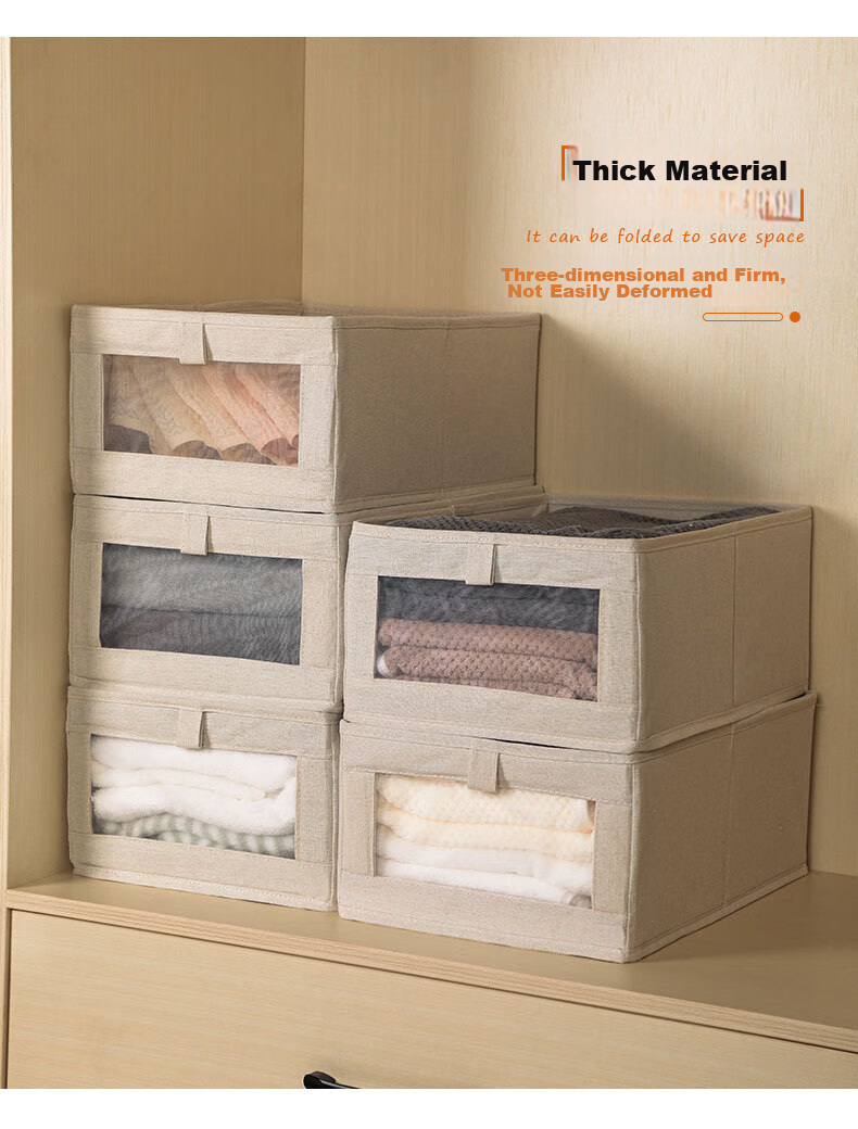 Youjialiangpin Clothes Storage Box, Pants Organizer, Wardrobe Clothing Organizer, Cotton And Linen Underwear Storage Basket, Miscellaneous Item Storage Container 6