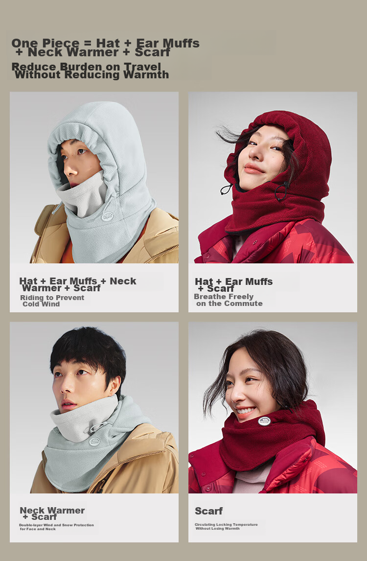 Beneunder Winter Hat for Men And Women, Autumn And Winter Lei Feng Hat, Warm Face Mask, Balaclava, Ear Protection against Cold WD010 13
