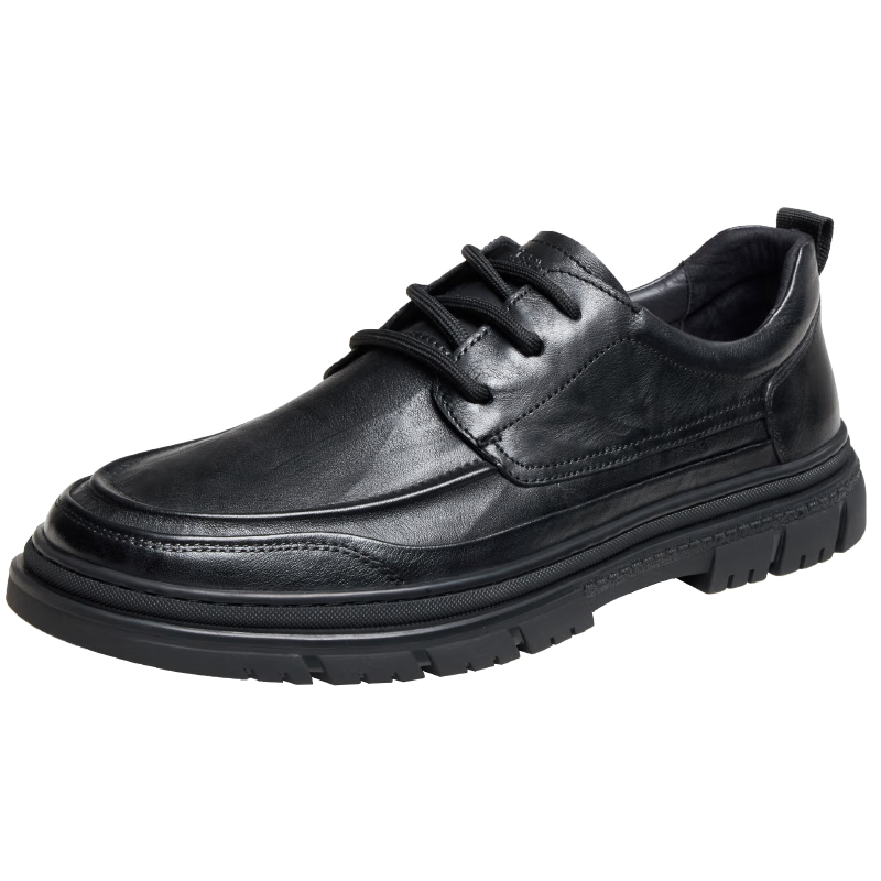 CAMEL Commuter British Retro Cowhide Formal Business Casual Leather Shoes for Men G13A155022 Black 44
