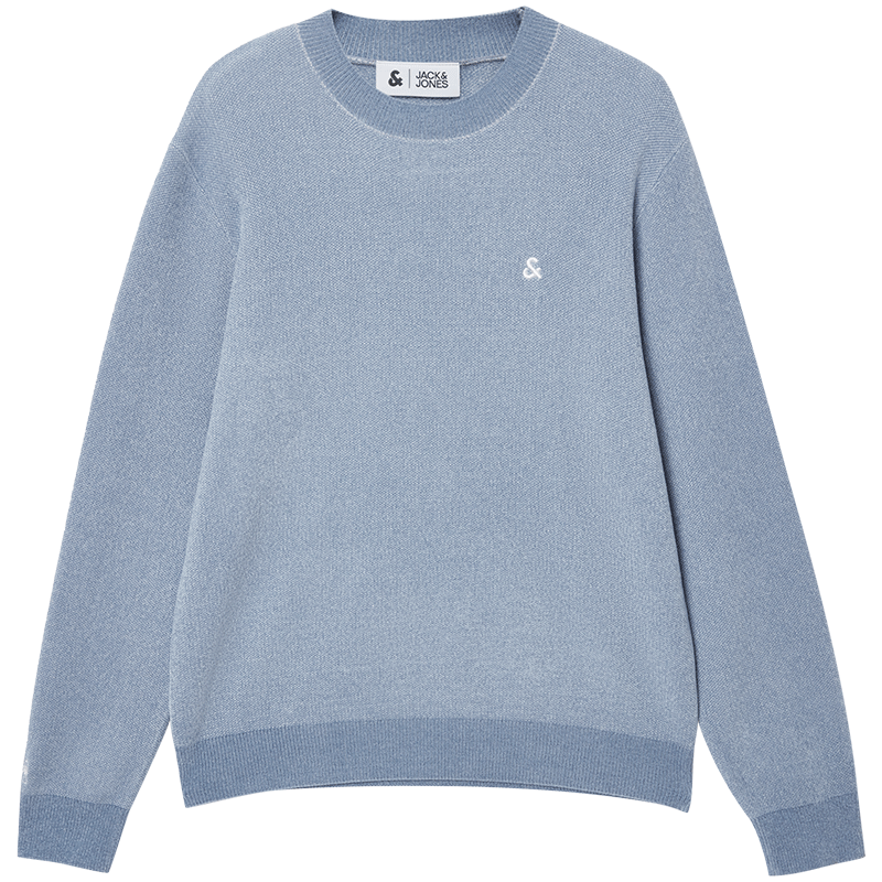 JACK&JONES Men's Autumn Sweater Knitwear Casual Solid Color Skin-friendly Embroidered Trendy Long Sleeve Top 225313025