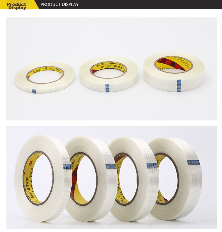 3M Transparent Strong Adhesive Tape, Fiberglass Cloth, 8915 Fixing And Bundling, High Tensile Strength, Residue-Free, Heat Resistant, 20mm*55m, Single Roll 6