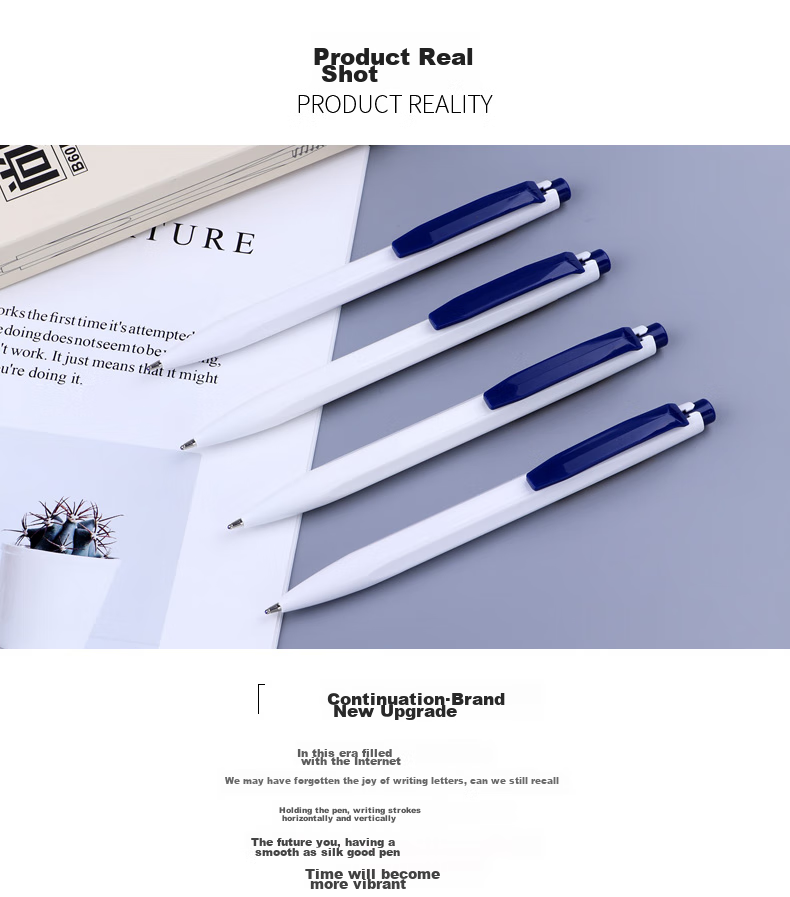 BAOKE B59 1.0mm Medium Oil Pen, Retractable Ballpoint Pen with White Barrel, Writing Blue Ink, 12 Pens/box 9