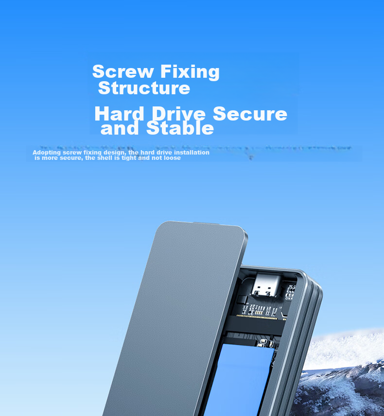 Mihu (Meetiger) M.2 SSD Enclosure, NVMe Protocol, M2 Portable Hard Drive Case, USB3.2 10Gbps External SSD, All-Aluminum Body, PN80 14
