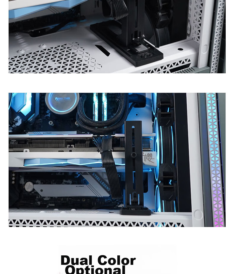 PowerTrain Graphics Card Bracket, White ABS Jack, Adjustable Height, Stable Rubber Pad, Non-Slip Base, Multifunctional, Supports 30 Series Graphics Cards, Tool-Free Installatio 6