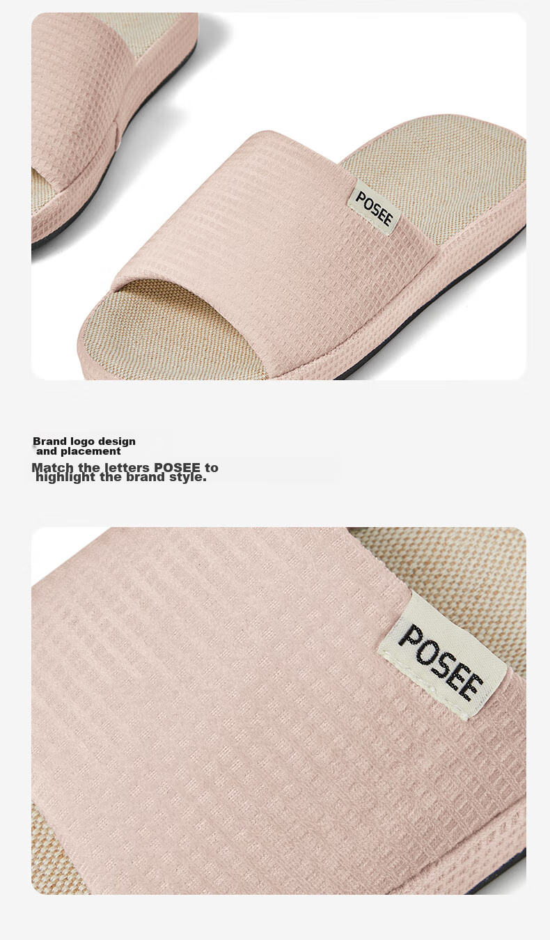 Poxi Waffle Slippers for Men And Women, Linen Sandals for Couples, Home Casual Breathable Sweat-Absorbing Floor Slippers 14