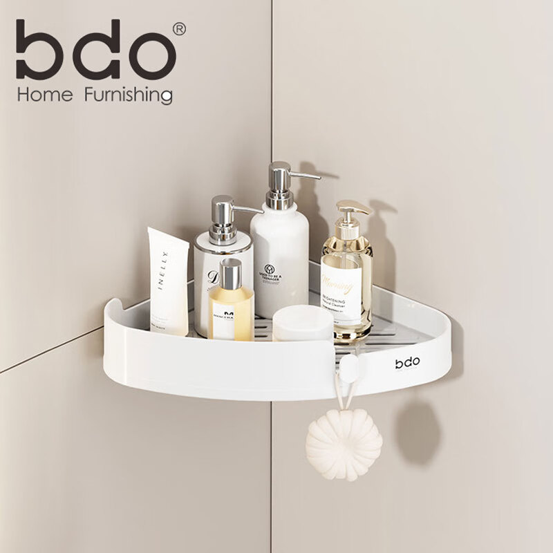 Bdo Soap Dish Storage Rack, Bathroom Wall-Mounted No-Drilling Triangle Shelf, Kitchen Draining Organizer Rack