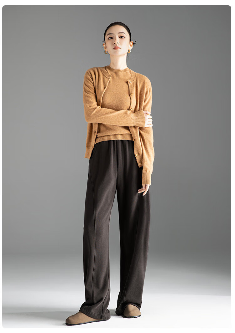 Dme [Zizai Weitui] High-Waisted Loose Wide-Leg Cropped Pants for Women, Spring And Autumn Best-Selling Style, Washed Casual Long Trousers 21