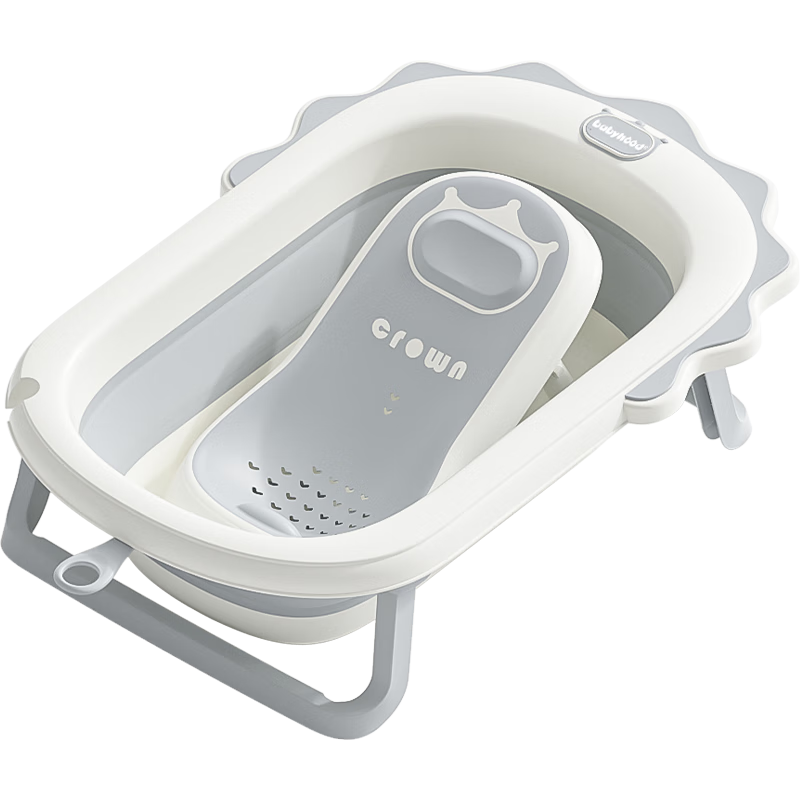 Babyhood Lion Bathtub, Baby Bath Tub, Foldable Baby Basin, Enlarged And Thickened with Bath Rack, Electronic Temperature Sensing Model